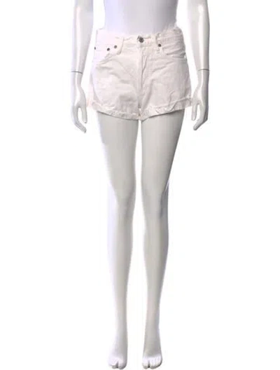 Pre-owned Agolde Mini Shorts In White