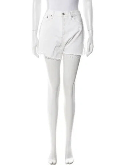 Pre-owned Agolde Mini Shorts In White