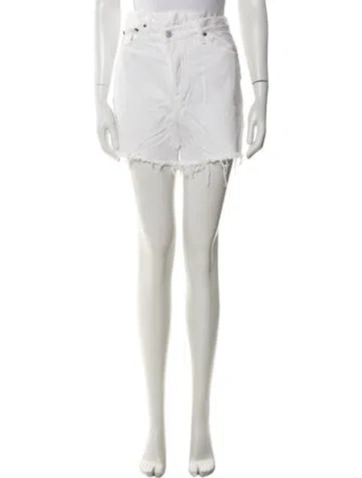 Pre-owned Agolde Mini Shorts In White