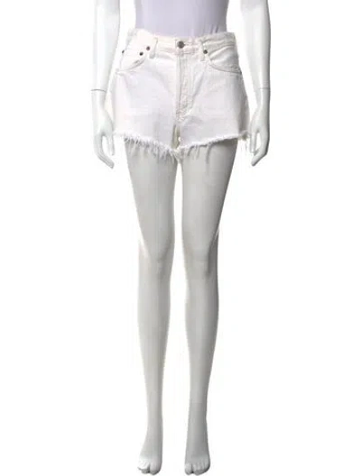 Pre-owned Agolde Mini Shorts In White