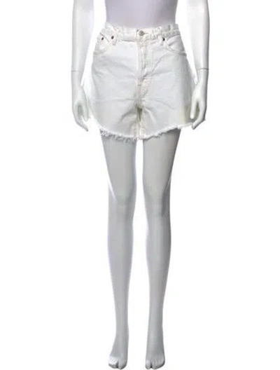 Pre-owned Agolde Mini Shorts In White