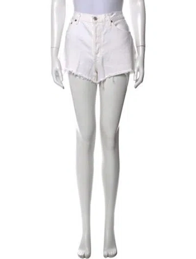 Pre-owned Agolde Mini Shorts In White
