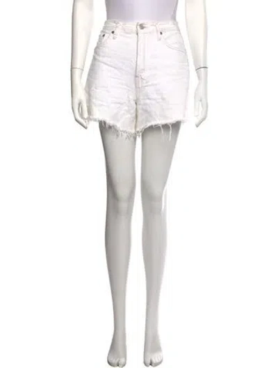 Pre-owned Agolde Mini Shorts In White