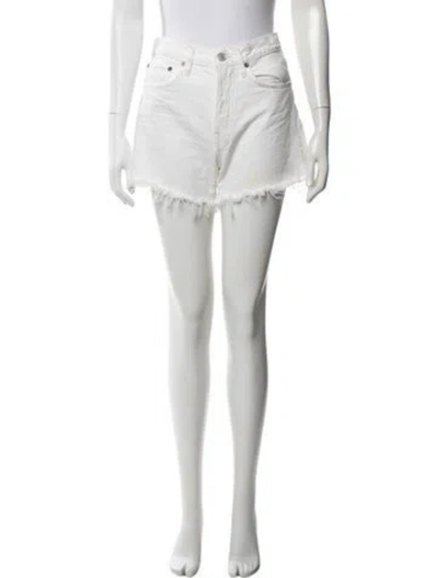 Pre-owned Agolde Mini Shorts In White