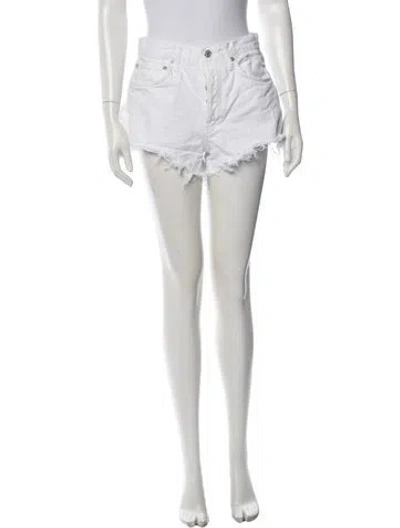 Pre-owned Agolde Mini Shorts In White