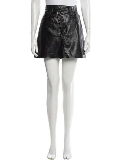 Pre-owned Agolde Mini Skirt In Black