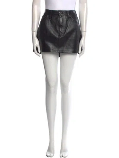 Pre-owned Agolde Mini Skirt In Black