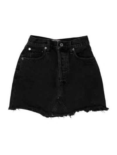 Pre-owned Agolde Mini Skirt In Black