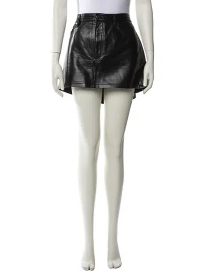 Pre-owned Agolde Mini Skirt In Black
