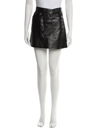Pre-owned Agolde Mini Skirt In Black