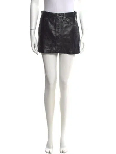 Pre-owned Agolde Mini Skirt In Black
