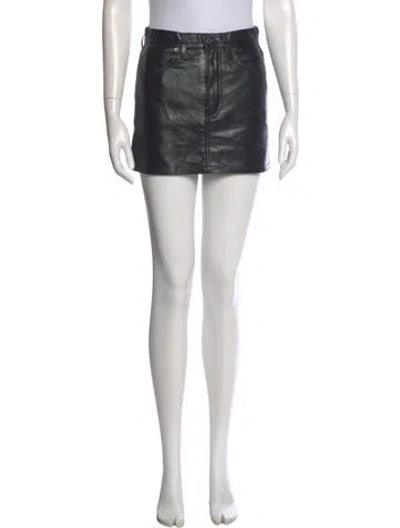 Pre-owned Agolde Mini Skirt In Black