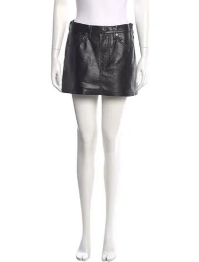 Pre-owned Agolde Mini Skirt In Black