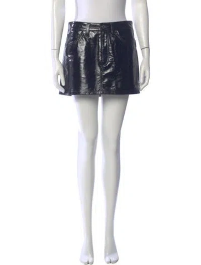 Pre-owned Agolde Mini Skirt In Black