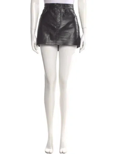 Pre-owned Agolde Mini Skirt In Black