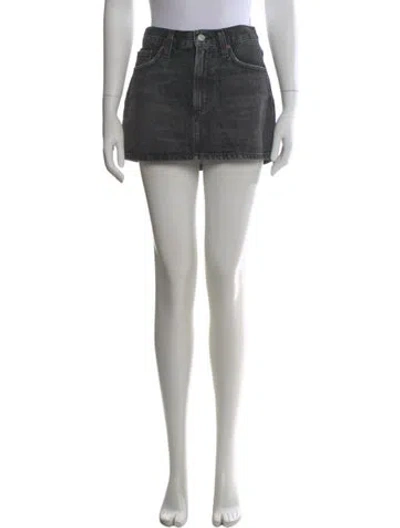 Pre-owned Agolde Mini Skirt In Black