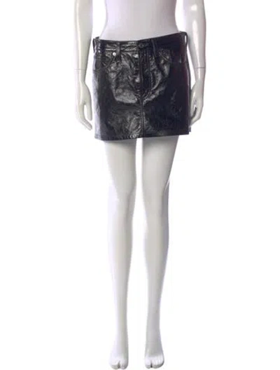 Pre-owned Agolde Mini Skirt In Black
