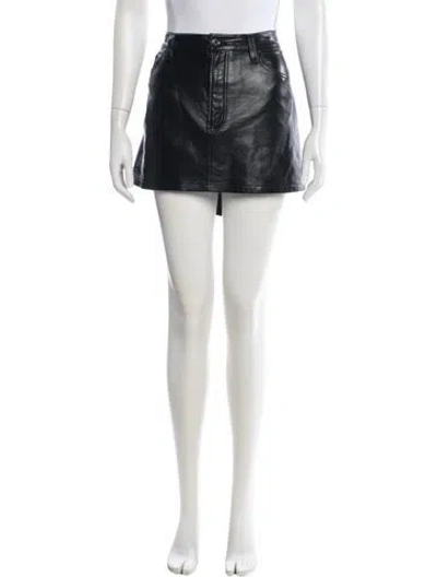 Pre-owned Agolde Mini Skirt In Black