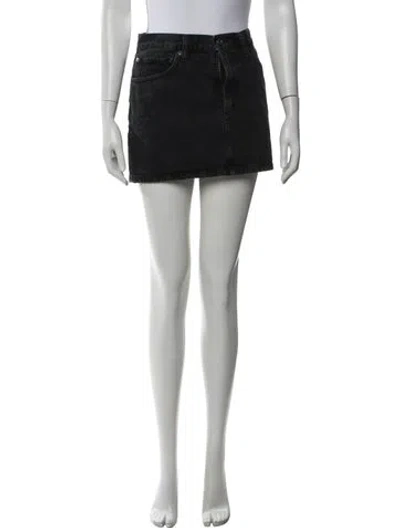 Pre-owned Agolde Mini Skirt In Black