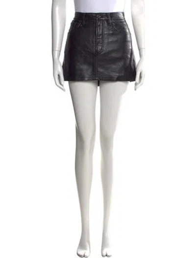 Pre-owned Agolde Mini Skirt In Black