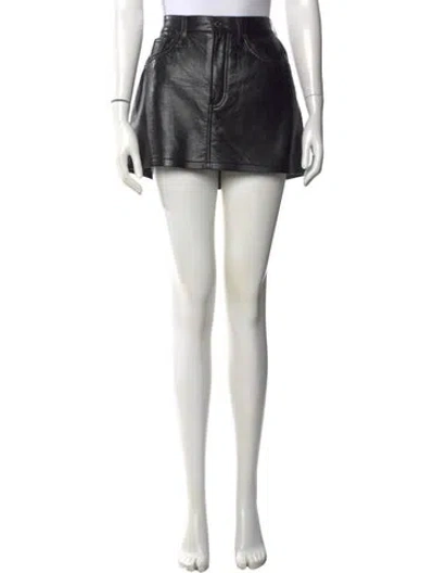 Pre-owned Agolde Mini Skirt In Black
