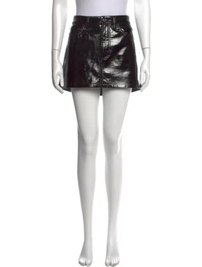Pre-owned Agolde Mini Skirt In Black