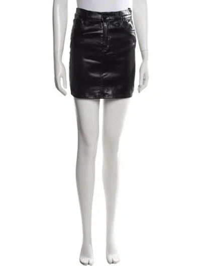 Pre-owned Agolde Mini Skirt In Black