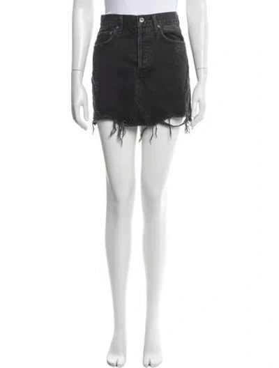 Pre-owned Agolde Mini Skirt In Black