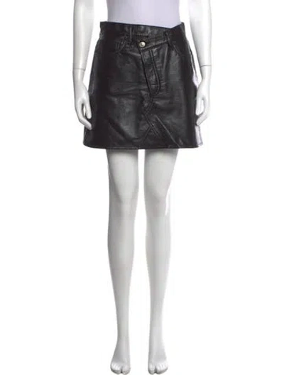 Pre-owned Agolde Mini Skirt In Black
