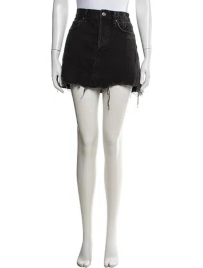 Pre-owned Agolde Mini Skirt In Black