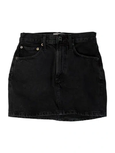 Pre-owned Agolde Mini Skirt In Black