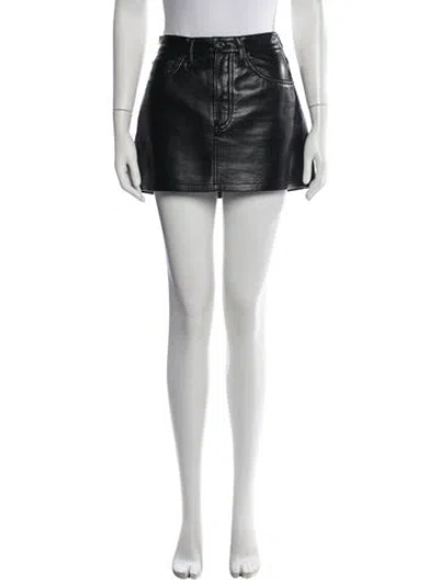 Pre-owned Agolde Mini Skirt In Black