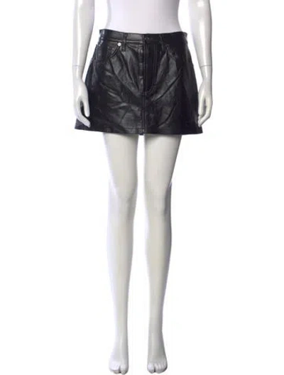 Pre-owned Agolde Mini Skirt In Black