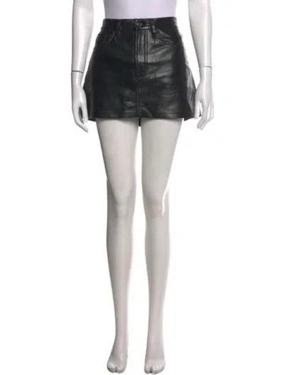 Pre-owned Agolde Mini Skirt In Black