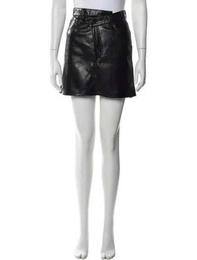 Pre-owned Agolde Mini Skirt In Black