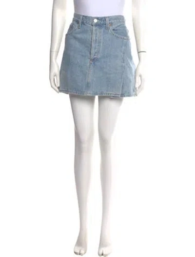 Pre-owned Agolde Mini Skirt In Blue