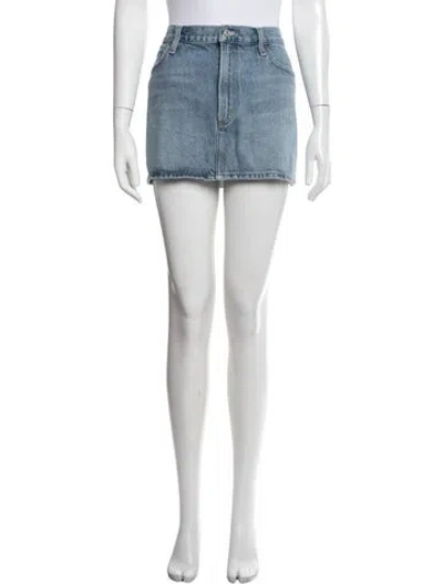 Pre-owned Agolde Mini Skirt In Blue/white