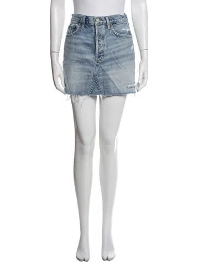 Pre-owned Agolde Mini Skirt In Blue/white