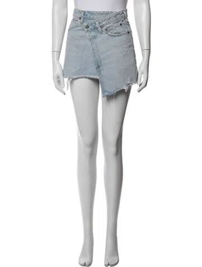 Pre-owned Agolde Mini Skirt In Blue/white