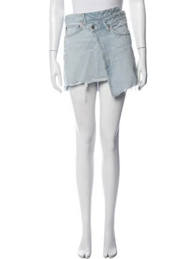 Pre-owned Agolde Mini Skirt In Blue/white