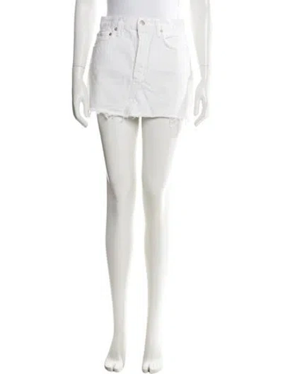 Pre-owned Agolde Mini Skirt In White