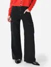 Agolde Wide-leg Cargo Jeans Featuring Belt Loops In Black