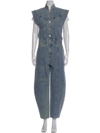 Pre-owned Agolde Mock Neck Jumpsuit In Blue