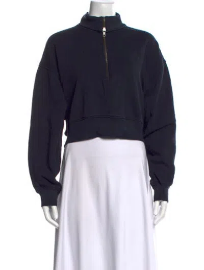 Pre-owned Agolde Mock Neck Long Sleeve Sweatshirt In Blue