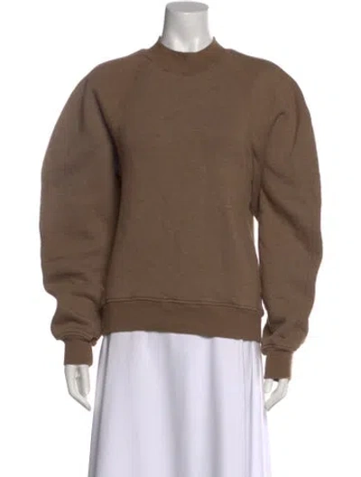 Pre-owned Agolde Mock Neck Long Sleeve Sweatshirt In Brown