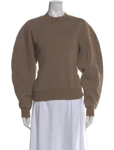 Pre-owned Agolde Mock Neck Long Sleeve Sweatshirt In Brown