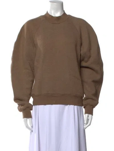 Pre-owned Agolde Mock Neck Long Sleeve Sweatshirt In Brown