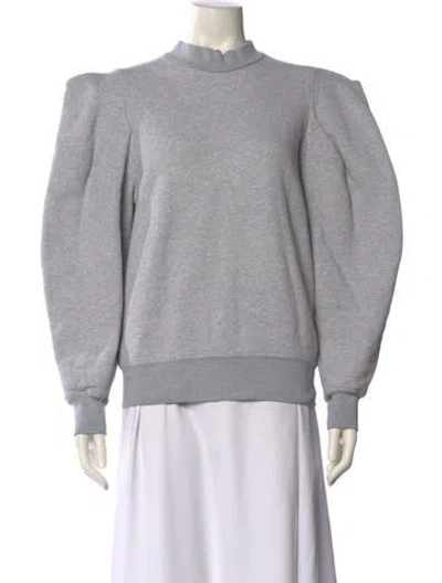 Pre-owned Agolde Mock Neck Long Sleeve Sweatshirt In Grey/white