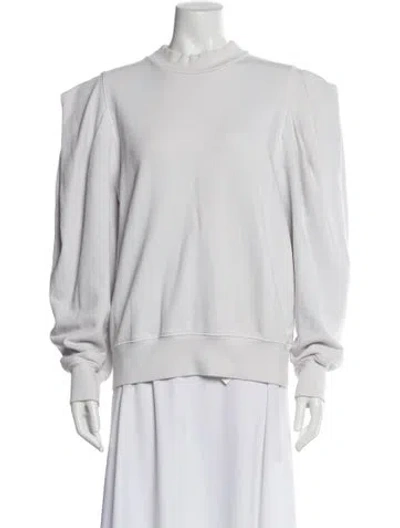Pre-owned Agolde Mock Neck Long Sleeve Sweatshirt In White