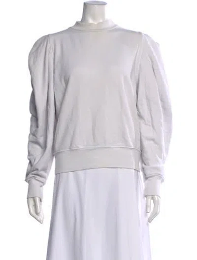 Pre-owned Agolde Mock Neck Long Sleeve Sweatshirt In White